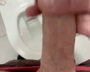 desperate horny - hard wanking in a public toilet